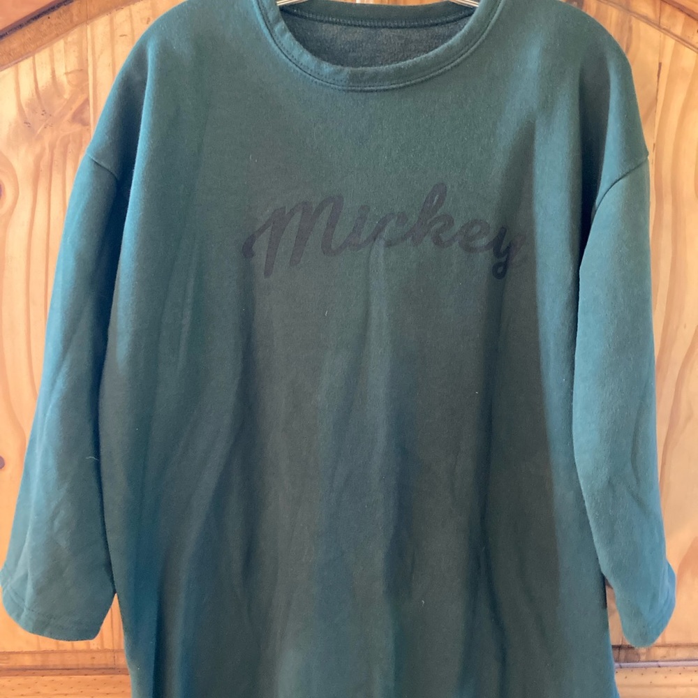 Mickey Mouse green long sleeve fleece nightgown size L/XL